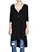 Mordenmiss Women's Half Sleeve High Low Loose Tunic Tops Casual Tee Shirts Black XXL