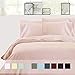 Full / Queen Size Duvet Cover - 100% Pure Cotton 3 Piece Bedding Set, Pink Colored, 400 Thread Count Comforter Cover and Two Pillow Shams, with Button Closure and Corner Ties