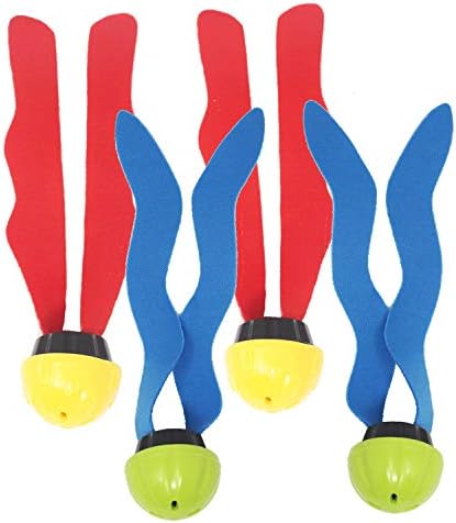 Diving toy set with colorful swimming pool balls.