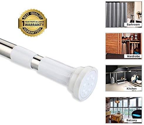 BEOKREU Shower Curtain Rod Easy Installation Spring Tension Shower Rod Adjustable Rod 50-80cm - Large