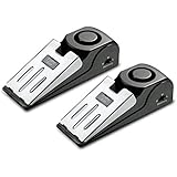 EMDMAK Door Stop Alarm with 120 dB. Siren Door Stopper for Home and Travel, Black, 2 Piece