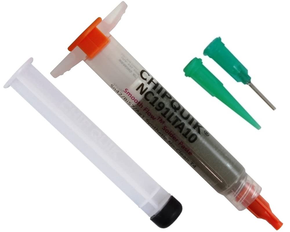 Chip Quik Smooth Flow Low Temp Solder Paste Sn42/Bi57/Ag1 T4 10g Syringe