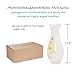 Tall White Ceramic Flower Vases,11.6’’ High Decorative Vases with Handmade Porcelain Yellow Flowers for Living Room, Kitchen, Table, Home, Office, Centerpiece, Wedding, Party or as a Gift