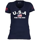 Grunt Style USA for The Win Women's V-Neck T-Shirt