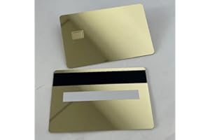NNR PERFORMANCE NNR Metal Credit Card 4442 Small Chip Credit Card DIY Laser Etching Stainless Steel with Magnetic Strip (Mirror Gold Outside/Silver Stainless Inside)