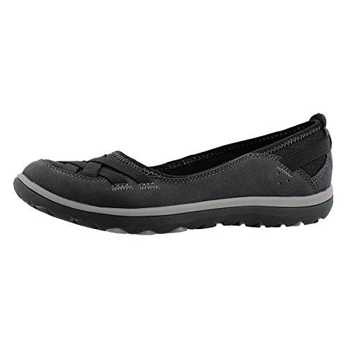 Clarks Women's Aria Pump Flat, Black Synthetic, 7.5 M US