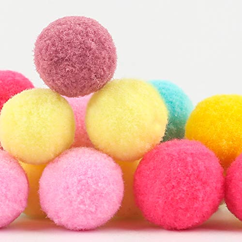 DomeStar Pom Poms, 300 PCS 1 Inch Pompom Balls Colorful Pom Pom Balls Puff Balls Craft Pompoms for DIY Creative Crafts Decorations