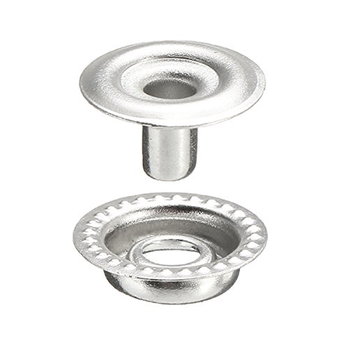 100pcs 15MM Stainless Steel Fastener Snap Press Stud Button for Marine Boat Canvas (4 Components, 25 for Each)