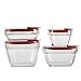 Rubbermaid Easy Find Lids Glass Food Storage and Meal Prep Containers, Set of 4 (8 Pieces Total), Racer Red