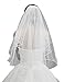 Belle House Girls' White Veils Ribbon Edge With Comb Beaded Communion Veil