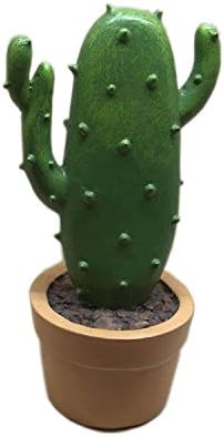 YIVVIN Resin Mini Artificial Succulent Cactus Potted Plants Faux Cacti Home Ornament Desk Top Decor 14cm(5.5inch) (Orange)