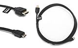 Pwr+ Extra Long 12 Ft Micro-HDMI-Cable for Tablet-HD-7-7.6-8.9-inch (2012-models) : Tablet PC Tab 1080p HDTV HD FHD Cord Gold-Plated Connectors, High-speed HDMI Supports Ethernet, Audio Return