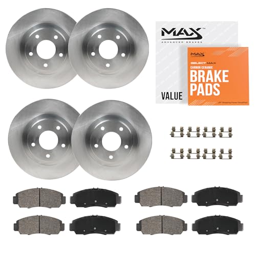 MAX Advanced Brakes - Brake Kit For 2013-2015 Honda Civic (EX, EX-L, Touring)| Carbon Ceramic Brake and Rotor Kit Front and Rear| OE Replacement Brake Rotors