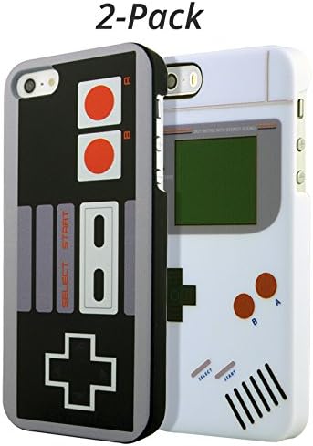 Nintendo Game Boy iPhone 5 Case 2-Pack by Rocketcases - Nintendo and Game Boy cases included - iPhone SE, iPhone 5/5S Compatible - Slim Fit - Lightweight - Hard Shell - Retro Gamer Case - Retail Box
