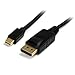 StarTech.com 6 ft Mini DisplayPort to DisplayPort 1.2 Adapter Cable M/M - DisplayPort 4k with HBR2 support - 6 feet Mini DP to DP Cable