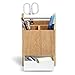 Umbra Toto Storage Box (Tall), Perfect for Organizing Makeup, Brushes, Jewelry, Stationery, and More, Birch Wood Metal Finish, Natural/White