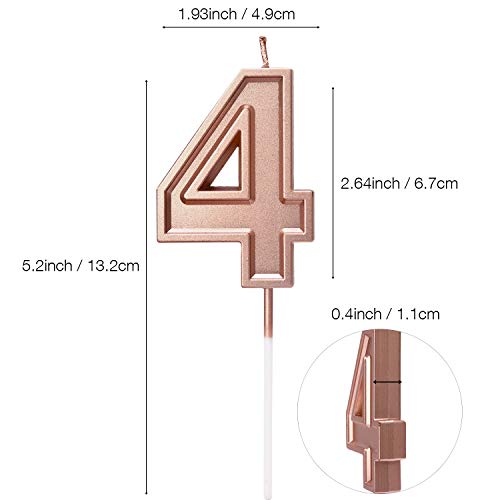 AOSTAR-Birthday-Candles-Number-Rose-Gold-Glitter-Numeral-Candles-Cake-Topper-Decoration-for-Birthdays-Wedding-Reunions-Party-Number-4