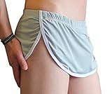 JnZeBly Men Funny Sexy Split Skirt Arpon Design Thong G-Strings Panties Grey M