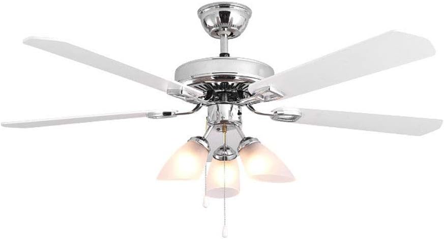 Jsauto 52 Inch White Ceiling Fan Wooden Leaf Ceiling Fan Lights