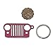 EVAPLUS Car Key Chain Keychain Key Ring for Jeep Wrangler Accessories Enthusiasts-Jeep Front Grill Design and Stainless Steel Material with 4 Colors (Pink)