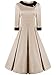 REORIA Women's 50s Retro Style Rockabilly 3/4 Sleeve Modern Vintage Casual Swing Cocktail Dress Khaki Large