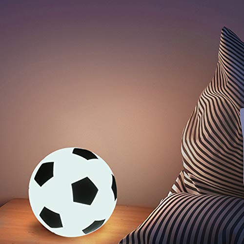 Soccer Toy, Soccer Night Light for Kids, Soccer Gift for Boys, LED Silicone Bedside Lamp for Children/Nursing/Kids Room, Dimmable/USB Rechargeable/Eye Caring/Mini Soccer Toy/13cm/White - Thumbnail 4