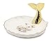 Jojuno Fish Tail Ring Holder Dish Ceramic Jewelry Pate Decor Dish Jewelry Organizer, 4.3in x 3.5in