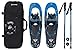 Winterial Back Trail Snowshoes 25 Inch Lightweight Aluminum Rolling Terrain Blue Snow Shoes with Carry Bag and Adjustable Poles