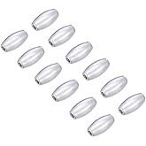 100pcs 7mm Small Smooth Oval Rice Loose Beads Metal Spacer Sterling Silver Plated Brass for DIY Craft Jewelry Making CF256-1
