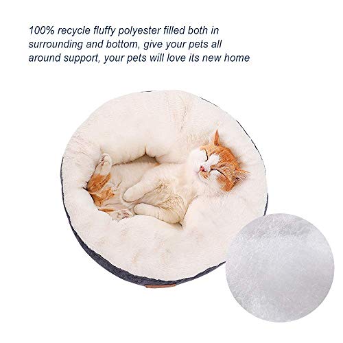 EMME Cat Bed Small Dog Bed 20in Donut Pet Beds Round Cushion Dog Beds