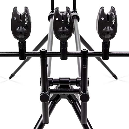 Rod Pod Riverbank - Rutenhalter für 5 Ruten inkl. 5 Bissanzeiger & 5 V-Auflagen - verstellbare Rutenauflage mit Tasche aus Aluminium – Bild 5
