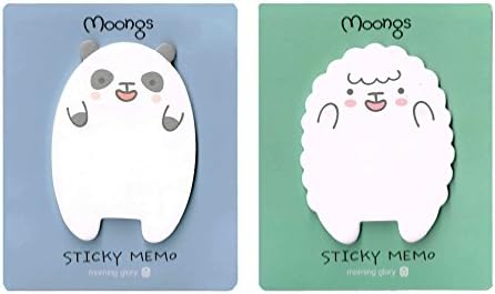 2 Pack Moongs Cute Animal Sticky Memo Note Pad