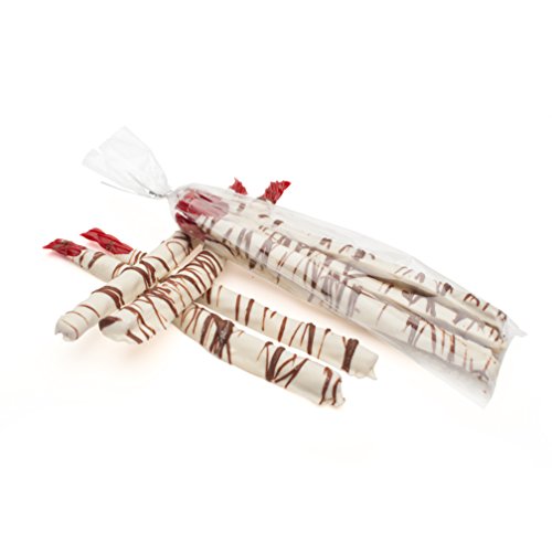 LSP - 125 Pack of 11" x 3" Clear Cellophane Treat Party Favour Bag - Cello gift Bag for Candy Pretzel Chocolate, Cake Pops, Biscotti - Complete with 125 Silver Twist Ties