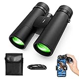 TONDOZEN 10X42 Compact Binoculars for Adults with Phone Adapter, BAK-4 Prism Night Vision Binoculars for Bird Watching, Cruise, Sports Games, Concerts, Hunting, Trip with Carrying Bag Neck Strap