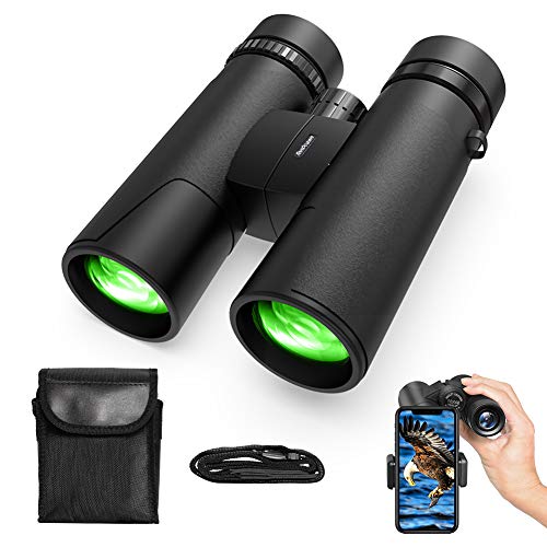 TONDOZEN 10X42 Compact Binoculars for Adults Kids with Phone Adapter, BAK-4 Prism Binoculars for Bird Watching, Cruise, Sports, Concerts, Hunting, Trip with Carrying Bag Neck Strap