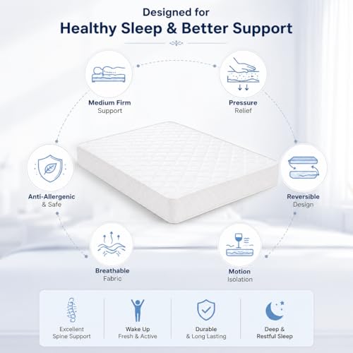 Vital Ortho Medical Mattress | Comfortable Foam Mattress for Back Support & Pressure Relief | Breathable Fabric | W 150 cm x L 200 cm (USA - Queen/UK - King), 14)