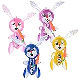 Rhode Island Novelty 17 Inch Inflatable Rabbits with Carrot 12 Pack Assorted Colors