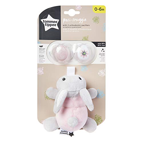 Tommee Tippee PaciSnuggie Stuffed Animal with Two Pacifiers, 06