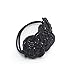 Meilliwish Crystal Beads Ponytail Holder Hair Tie (B10)(Black)