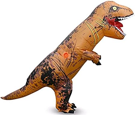 Adult Dinosaur Inflatable Costume Brown Dinosaur Fancy Dress for Adults being 1.6-1.85M