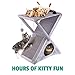 Ruff 'n Ruffus Foldable Cat Tower Tree + Free Bonus Handheld Chase Toy