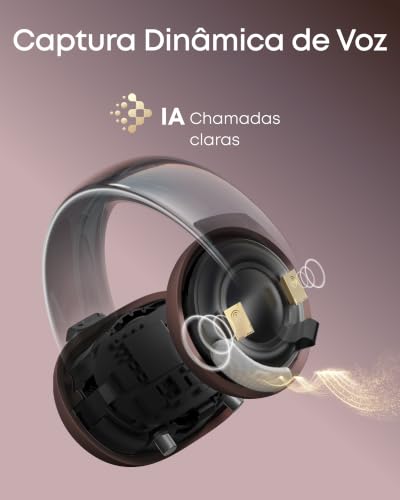 soundcore AeroClip da Anker, Fones de Ouvido Bluetooth Abertos, Clip-On, Conforto Adaptativo, Chamadas Claras com 4 Microfones e IA, Ajuste Estável, Drivers de 12mm para Graves Potentes, Rosa