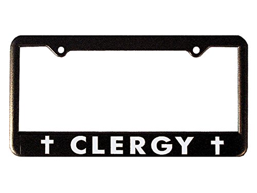 Christian License Plate Frames - Clergy with Crosses - Auto Tag Frame - Auto Accessories