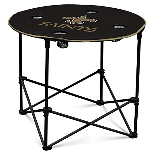 image for Logo Brands New Orleans Saints  Collapsible Round Table with 4 Cup Hol