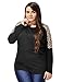 Allegra K Ladies Plus Size Scoop Neck Leopard Prints Loose Autumn Tunic Shirt Black 3X