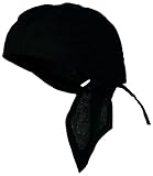 Black Headwrap Doo Rag and Sticker Durag Biker Skull Cap Bandana Hair Wrap Cotton