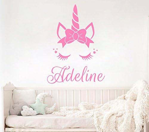 Head Unicorn Wall Decal. Personalized Name Decal. Baby Name Wall Decal. Girls Nursery Wall Sticker. Unicorn Name Decal. Unicorn Nursery Decor MS907