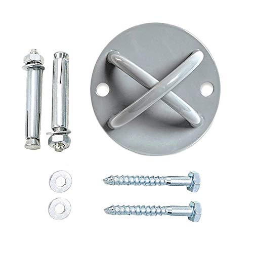 CCTRO Ceiling Anchor, Wall Mount Bracket X Mounts Anchor for Suspension Straps Resistance Trainer Olympic Rings Fitness Training Yoga Swing Battle Rop - Thumbnail 7