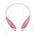Wireless Bluetooth Sports Music Headset, with Stereo Vibration Neckband Style Earphone Headphone for Cellphones iPhone, Nokia, HTC, Samsung, LG, Moto, PC, iPad, PSP Bluetooth Devices (Pink)