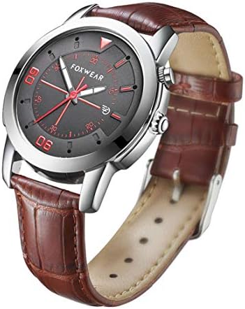 LZSUS Foxwear Y22 Bluetooth V4.0 Daily Waterproof IP67 Smart Quartz Watch for iOS/Android Mobile Phone, Pedometer/Calorie/Sedentary Remind/Anti-Lost/Remote Camera(Black) (Color : Brown)